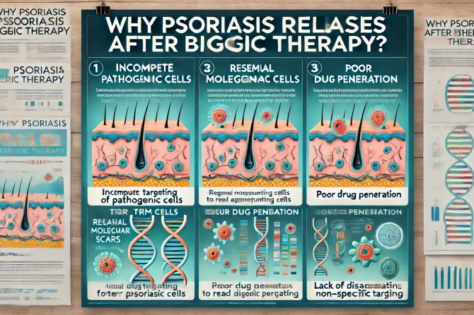 Why does psoriasis relapse after the withdrawal of biological drugs? 为何在停止使用生物制剂后，银屑病会复发？